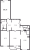Планировка трехкомнатной квартиры площадью 91.4 кв. м в новостройке ЖК "Байрон"