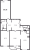 Планировка трехкомнатной квартиры площадью 89.96 кв. м в новостройке ЖК "Байрон"