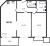 Планировка двухкомнатной квартиры площадью 68.49 кв. м в новостройке ЖК "Листва"