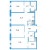 Планировка трехкомнатной квартиры площадью 104.66 кв. м в новостройке ЖК "Дефанс Премиум"