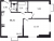 Планировка двухкомнатной квартиры площадью 46.21 кв. м в новостройке ЖК "Янинский лес"