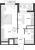 Планировка однокомнатной квартиры площадью 40.8 кв. м в новостройке ЖК "Glorax Заневский"