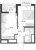 Планировка однокомнатной квартиры площадью 34.11 кв. м в новостройке ЖК "Glorax Заневский"