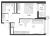 Планировка однокомнатной квартиры площадью 43.03 кв. м в новостройке ЖК "Glorax Заневский"