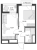 Планировка однокомнатной квартиры площадью 34.16 кв. м в новостройке ЖК "Glorax Заневский"