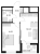 Планировка однокомнатной квартиры площадью 41.62 кв. м в новостройке ЖК "Glorax Заневский"