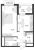 Планировка однокомнатной квартиры площадью 42.17 кв. м в новостройке ЖК "Glorax Заневский"