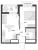Планировка однокомнатной квартиры площадью 36.26 кв. м в новостройке ЖК "Glorax Заневский"