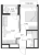 Планировка однокомнатной квартиры площадью 33.91 кв. м в новостройке ЖК "Glorax Заневский"