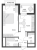 Планировка однокомнатной квартиры площадью 42.07 кв. м в новостройке ЖК "Glorax Заневский"