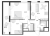 Планировка двухкомнатной квартиры площадью 77.7 кв. м в новостройке ЖК "Glorax Заневский"