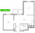 Планировка двухкомнатной квартиры площадью 52.63 кв. м в новостройке ЖК "Simple"