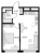 Планировка однокомнатной квартиры площадью 47.4 кв. м в новостройке ЖК "Glorax Premium Василеостровский"