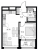 Планировка однокомнатной квартиры площадью 43.79 кв. м в новостройке ЖК "Glorax Premium Василеостровский"