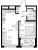 Планировка однокомнатной квартиры площадью 43.92 кв. м в новостройке ЖК "Glorax Premium Василеостровский"