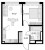 Планировка однокомнатной квартиры площадью 40.22 кв. м в новостройке ЖК "Glorax Premium Василеостровский"