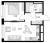 Планировка однокомнатной квартиры площадью 40.41 кв. м в новостройке ЖК "Glorax Premium Василеостровский"