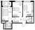 Планировка двухкомнатной квартиры площадью 59.52 кв. м в новостройке ЖК "Glorax Premium Василеостровский"