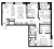 Планировка трехкомнатной квартиры площадью 101.86 кв. м в новостройке ЖК "Glorax Premium Василеостровский"