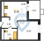 Планировка однокомнатной квартиры площадью 31.04 кв. м в новостройке ЖК "GloraX Балтийская"
