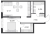 Планировка однокомнатной квартиры площадью 45.46 кв. м в новостройке ЖК "GloraX Балтийская"