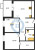 Планировка двухкомнатной квартиры площадью 55.67 кв. м в новостройке ЖК "GloraX Балтийская"