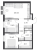 Планировка двухкомнатной квартиры площадью 59.29 кв. м в новостройке ЖК "GloraX Балтийская"