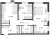 Планировка двухкомнатной квартиры площадью 61.99 кв. м в новостройке ЖК "GloraX Балтийская"