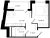 Планировка однокомнатной квартиры площадью 37.81 кв. м в новостройке ЖК N8