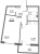 Планировка однокомнатной квартиры площадью 37.72 кв. м в новостройке ЖК "Левитан"