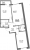 Планировка двухкомнатной квартиры площадью 63.05 кв. м в новостройке ЖК "Левитан"