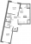 Планировка двухкомнатной квартиры площадью 65.52 кв. м в новостройке ЖК "Левитан"