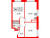 Планировка двухкомнатных апартаментов площадью 45.37 кв. м в новостройке Апартаменты "ZOOM на Неве"