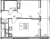 Планировка однокомнатной квартиры площадью 34.49 кв. м в новостройке ЖК "Город Звезд"