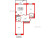 Планировка двухкомнатной квартиры площадью 58.64 кв. м в новостройке ЖК "Парадный ансамбль"