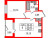 Планировка однокомнатной квартиры площадью 32.44 кв. м в новостройке ЖК "Парадный ансамбль"