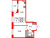 Планировка однокомнатной квартиры площадью 36.58 кв. м в новостройке ЖК "Парадный ансамбль"