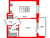 Планировка однокомнатной квартиры площадью 30.68 кв. м в новостройке ЖК "Парадный ансамбль"