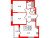 Планировка двухкомнатной квартиры площадью 51.16 кв. м в новостройке ЖК "Парадный ансамбль"
