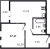 Планировка однокомнатной квартиры площадью 34.8 кв. м в новостройке ЖК "Мурино Space"