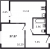 Планировка однокомнатной квартиры площадью 37.37 кв. м в новостройке ЖК "Мурино Space"