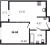 Планировка однокомнатной квартиры площадью 36.68 кв. м в новостройке ЖК "Мурино Space"