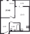 Планировка однокомнатной квартиры площадью 37.49 кв. м в новостройке ЖК "Мурино Space"