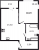 Планировка однокомнатной квартиры площадью 40.29 кв. м в новостройке ЖК "Мурино Space"