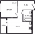Планировка однокомнатной квартиры площадью 37.5 кв. м в новостройке ЖК "Мурино Space"