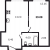 Планировка однокомнатной квартиры площадью 39.08 кв. м в новостройке ЖК "Мурино Space"