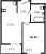 Планировка однокомнатной квартиры площадью 36.4 кв. м в новостройке ЖК "Мурино Space"