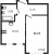 Планировка однокомнатной квартиры площадью 33.74 кв. м в новостройке ЖК "Мурино Space"