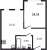 Планировка однокомнатной квартиры площадью 33.53 кв. м в новостройке ЖК "Мурино Space"