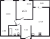 Планировка двухкомнатной квартиры площадью 54.1 кв. м в новостройке ЖК "Мурино Space"
